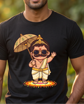 Maveli Black regular fit Unisex Tshirt