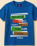 Believe Yourself Dark Blue Kid's T-shirt  mockup