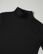 Black high neck tshirt on a white background