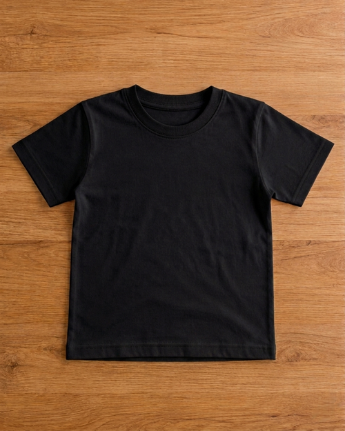 Black t shirt on a beige background