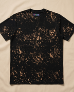 Bleach Splatter Brush Effect T-shirt regular fit in beige colour bacgorund