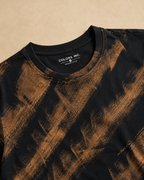 Brushed Diagonal Stripes Bleached T -shirt neck focus view