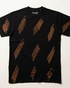 Brushstroke Black Regular Fit T-shirt placed on grey background