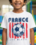 White Kid's Half Sleeve T-Shirt | France