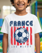 White Kid's Half Sleeve T-Shirt | France