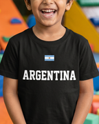 Black Kid's Half Sleeve T-Shirt | Argentina