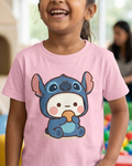 Cute Snitch bunny Pink Kid's Half Sleeve T-Shirt