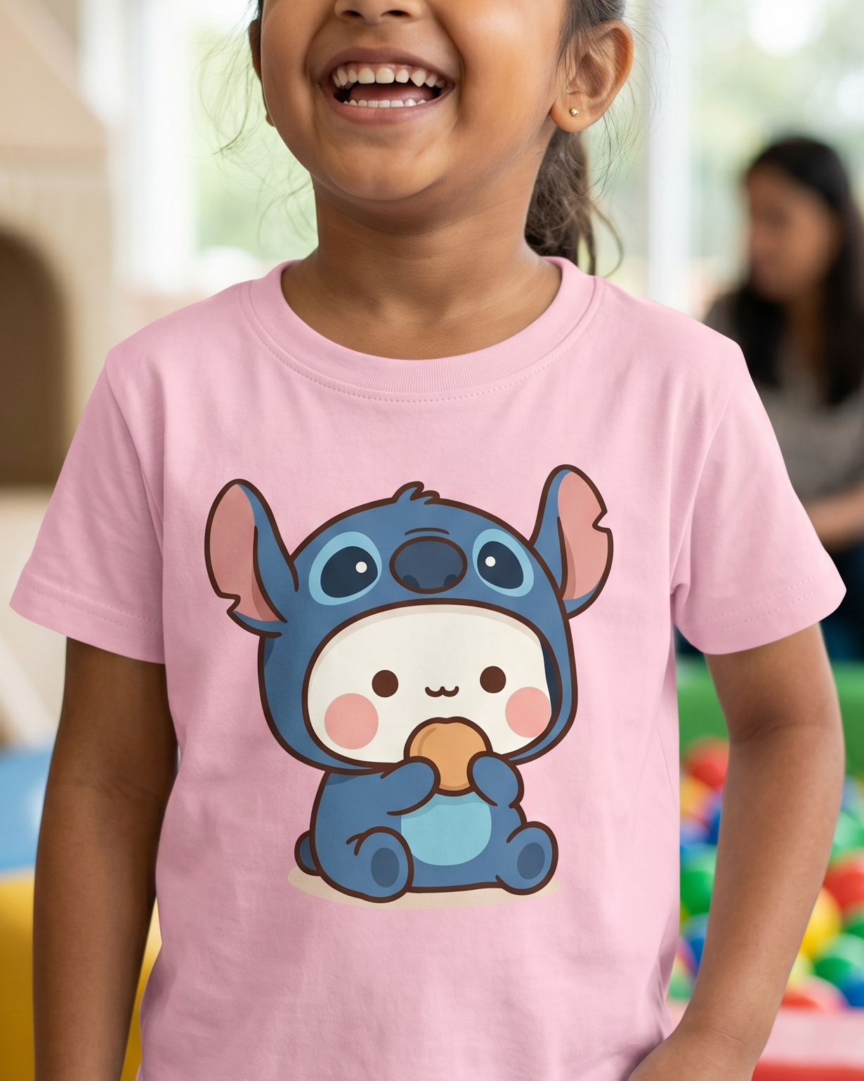 Cute Snitch bunny Pink Kid's Half Sleeve T-Shirt