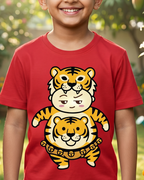 Cute Pulikali Red Kids T-Shirt