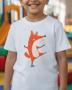 Peaceful Fox White Kids T-Shirt