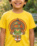 Little Kathakali Mustard Yellow Kid's Half Sleeve T-Shirt