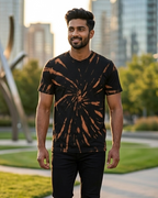 Circular effect Acid wash Regular Fit T- shirt Half sleeve cotton