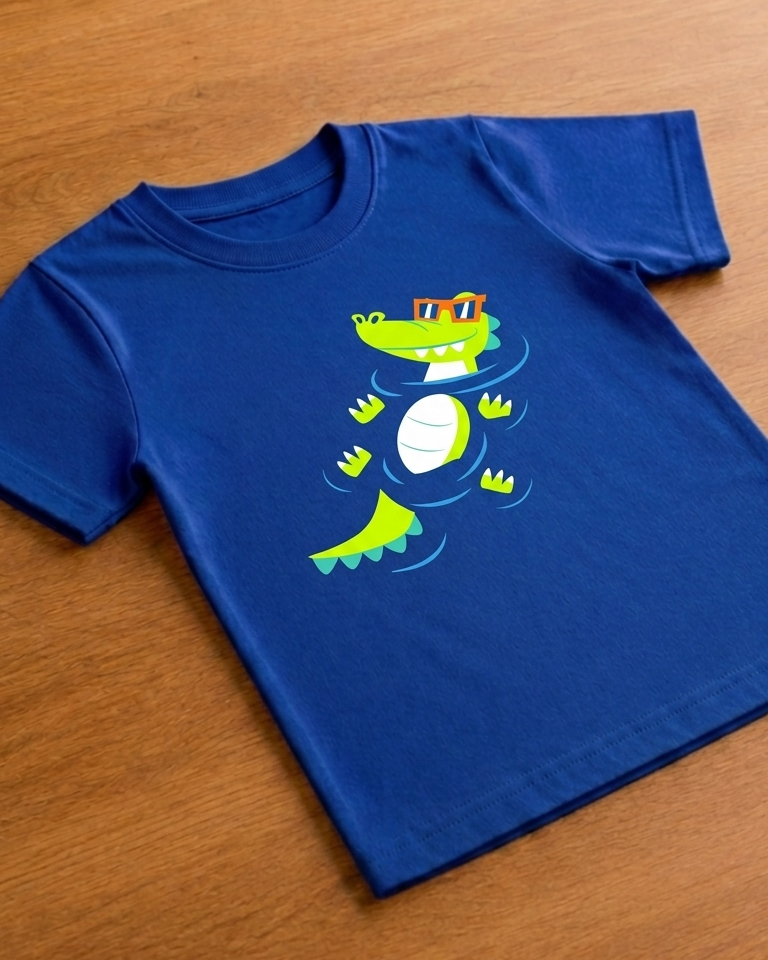 Cute Alligator  chilling in pond print design