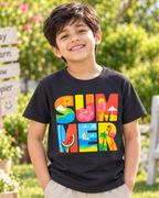 Cute boy wearing a Summer Grey Half sleeve T-shirt 