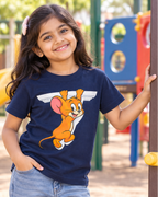 Cute girl wearing a Cute Jerry Navy Half sleeve T-shirt