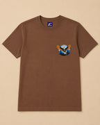Eagle embroidered Brown Regular Fit T-shirt placed on the Light Beige Background