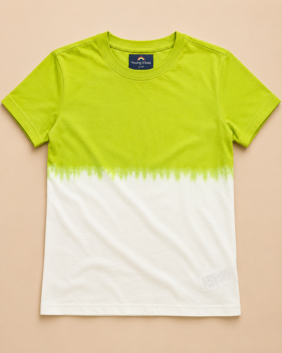 Green Dip Tie and Dye T - shirt with round neck and half sleeve