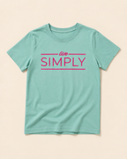 Green T-shirt with Live Simply print mockup
