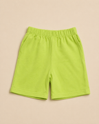 Kids Light green cotton shorts durable and comfortable