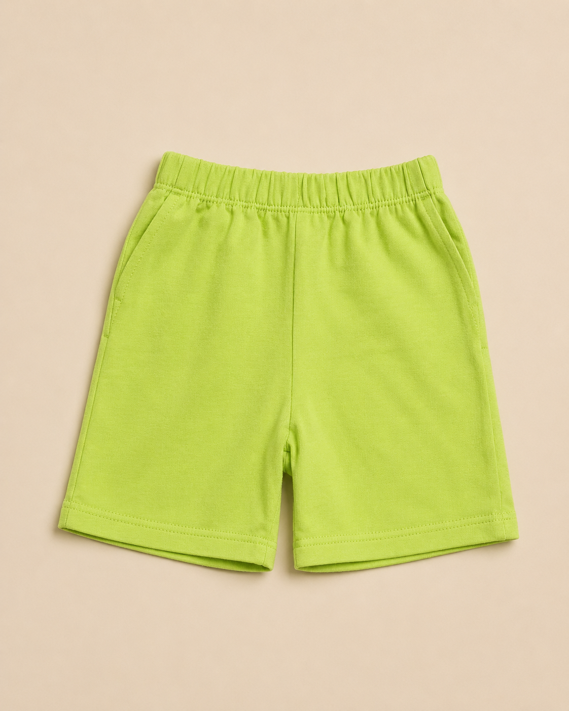 Kids Light green cotton shorts durable and comfortable