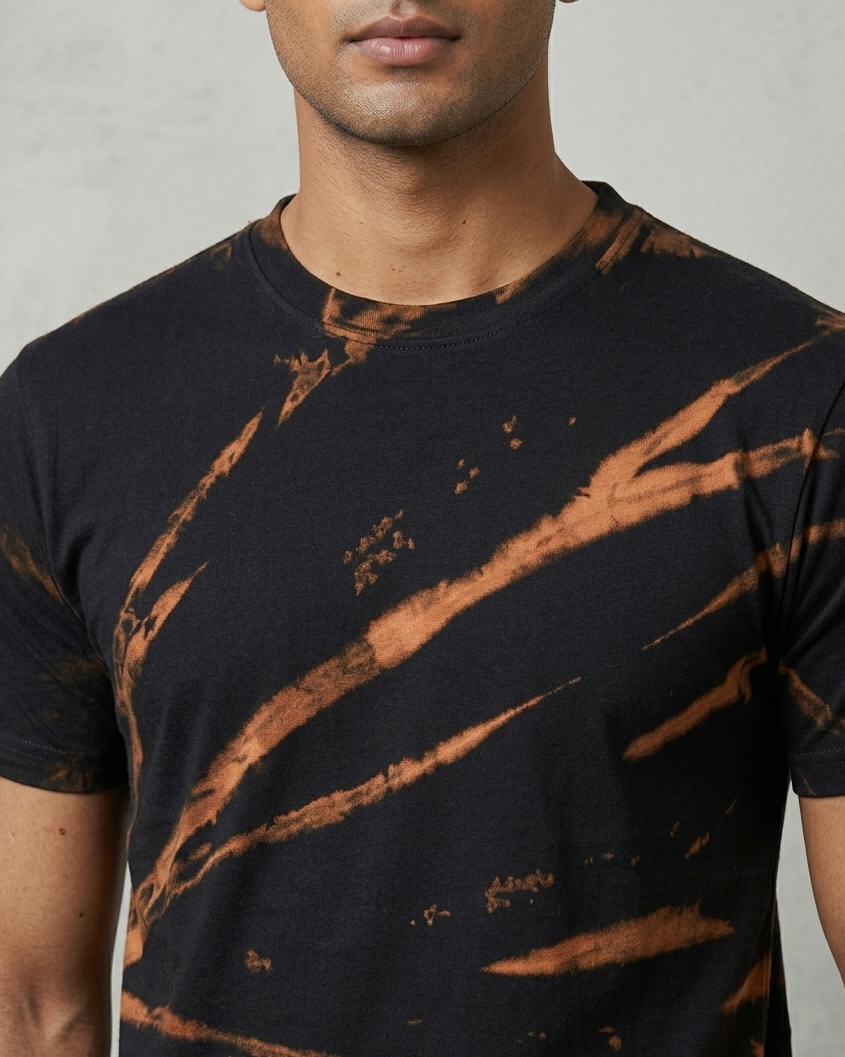Ray-Burst Acid Wash Tee focus of design