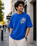A Indian Young by wearing a Royal Blue Oversized T-shirt