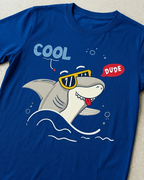 Shark with coolers vibe in sea print design as chest print design 
