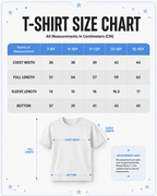 Size Chart for boy kids all measurements in centimeters