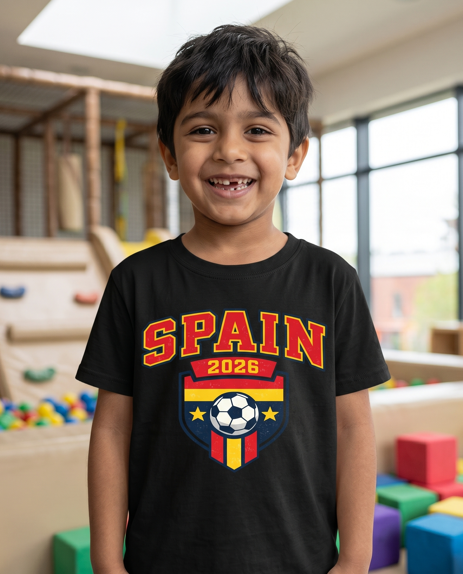 Black Kid's Half Sleeve T-Shirt | Spain