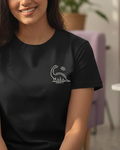 Cute Dino Minimal Black Regular fit T-shirt