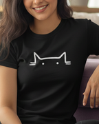 Cat Black Minimal Regular fit T-shirt